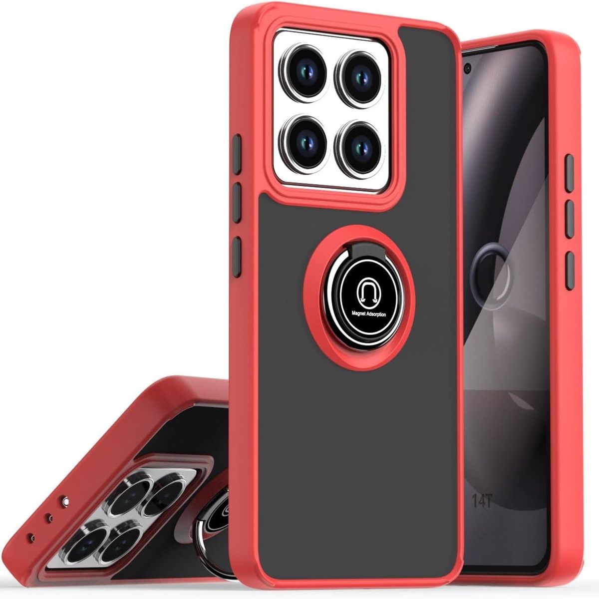 GENERICO - Funda Case Estuche Anti Golpes Mate Compatible Xiaomi 14T Pro Rojo