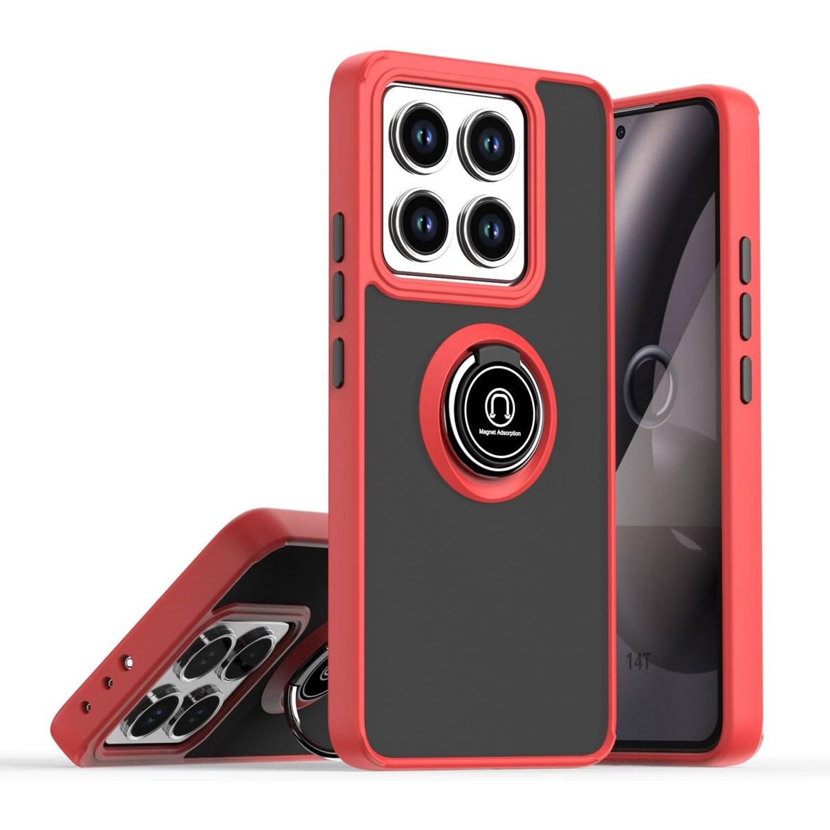 GENERICO - Funda Case Estuche Anti Golpes Mate Compatible Xiaomi 14T Pro Rojo