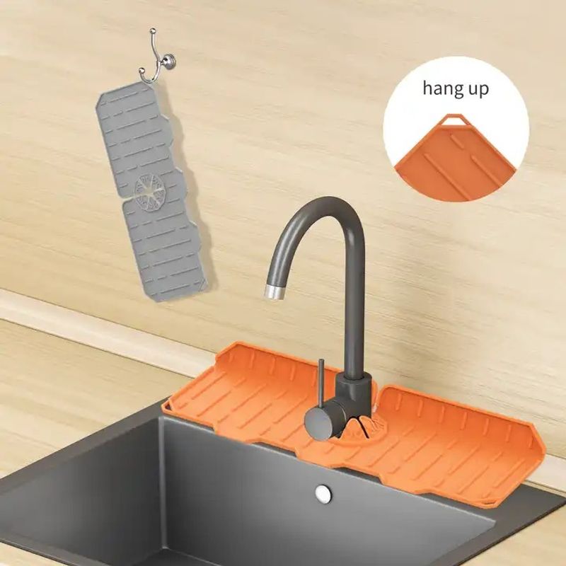 GENERICO - Tapete De Silicona Escurridor Grifo Cocina Fregadero Naranja