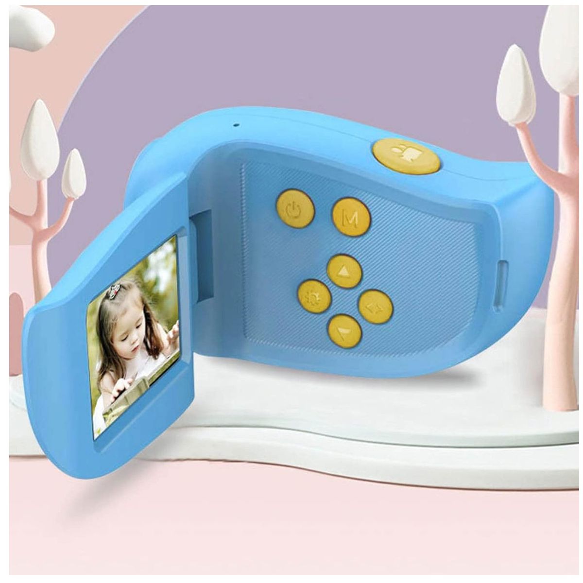 ONE PIXEL - Video Camara Digital Niños Portátil USB Juegos Idiomas Azul