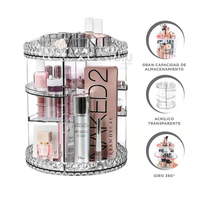 GENERICO - Organizador De Maquillaje Giratorio De 360 Grados