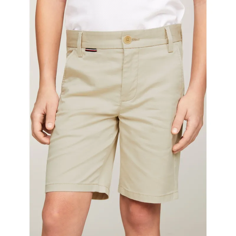 TOMMY HILFIGER - Pantalón Niño Beige Chino Corto Colec 1985 Essential Tommy Hilfiger