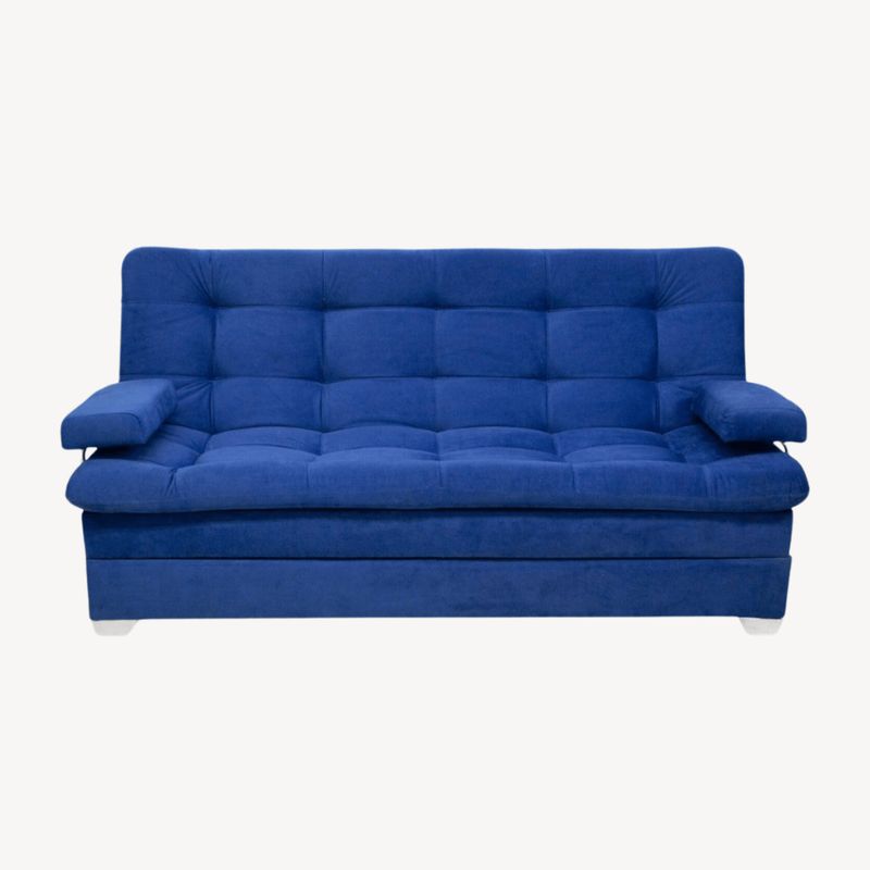 GENERICO - Sofá cama reclinable + baúl Azul Rey