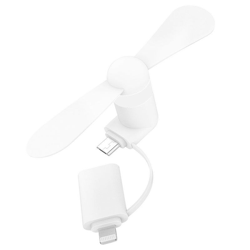 GENERICO - Mini Ventilador Portátil Blanco para Teléfonos