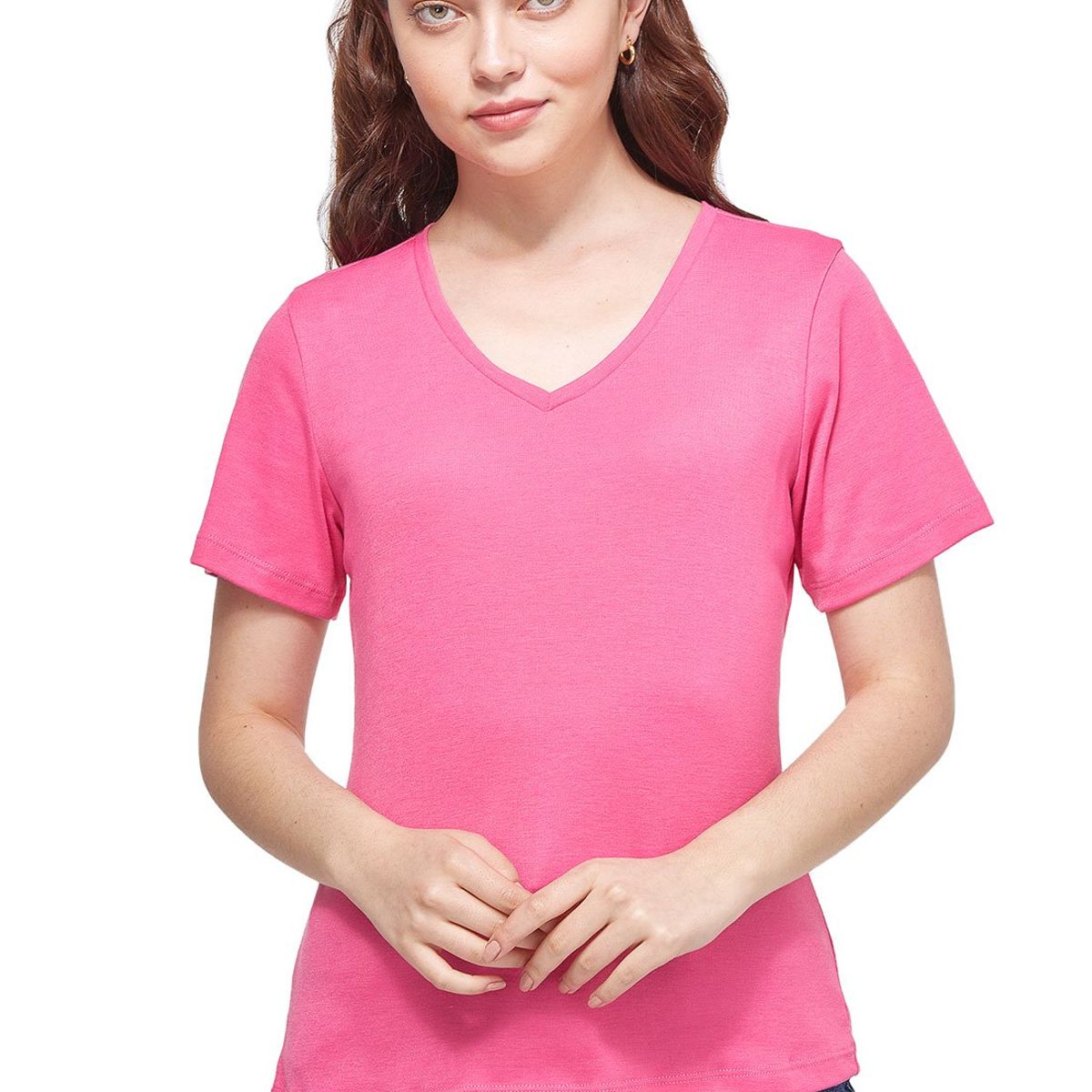 SANTANA - Camiseta Básica Mujer Isabella Santana Fucsia