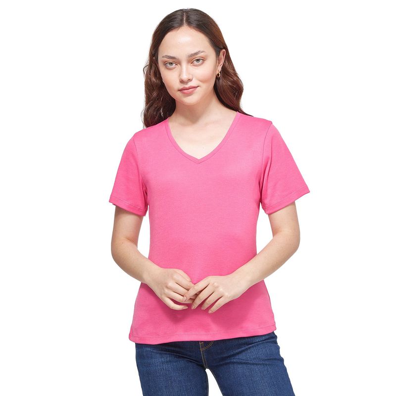 SANTANA - Camiseta Básica Mujer Isabella Santana Fucsia