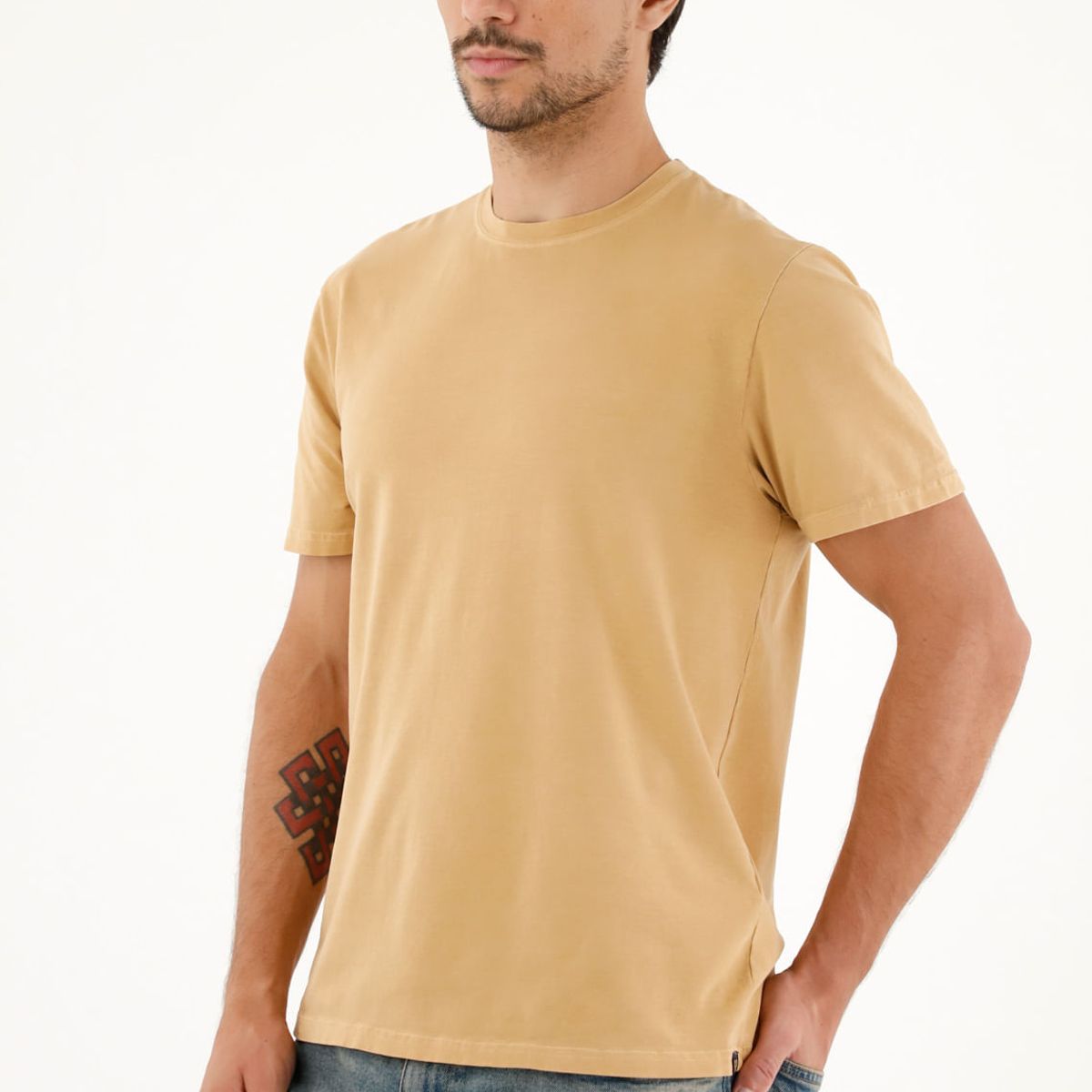 TENNIS - Camiseta cuello redondo café para hombre