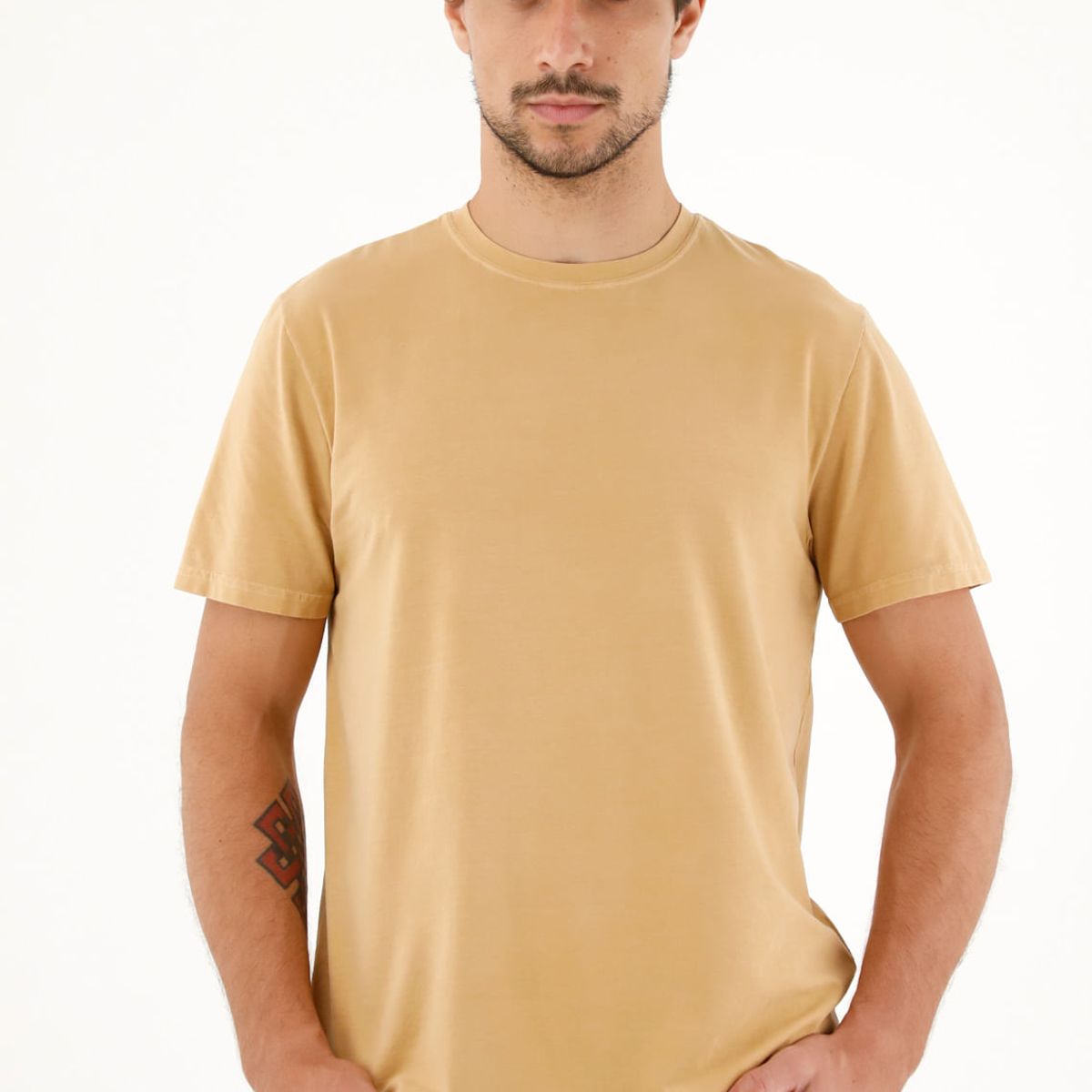 TENNIS - Camiseta cuello redondo café para hombre