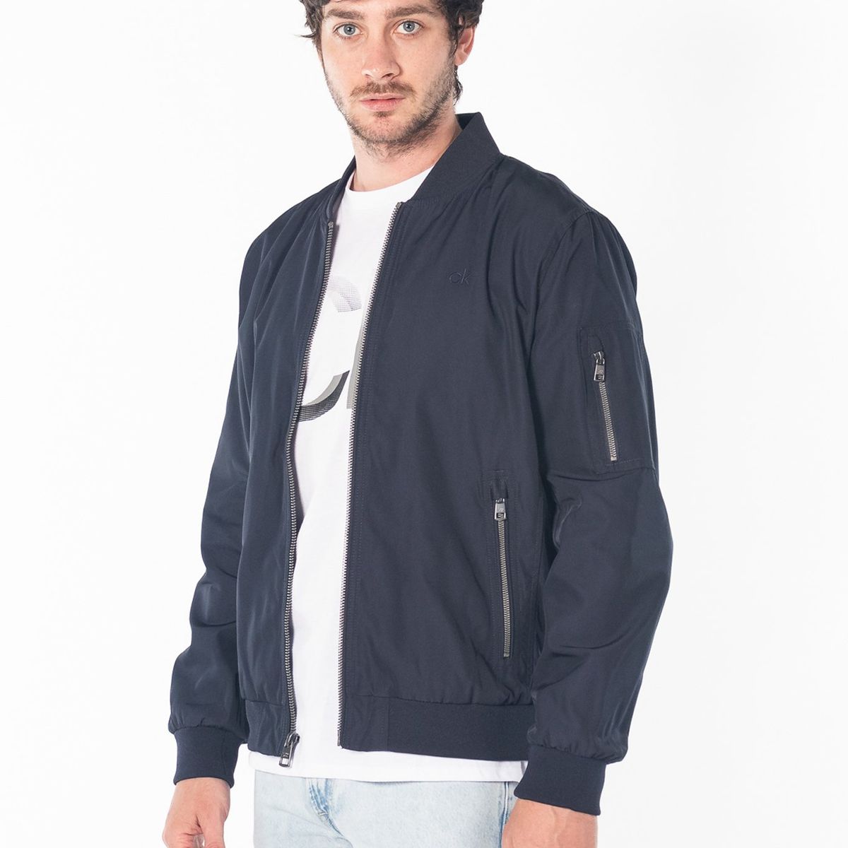 CALVIN KLEIN - Chaqueta azul bomber con cremallera Calvin Klein