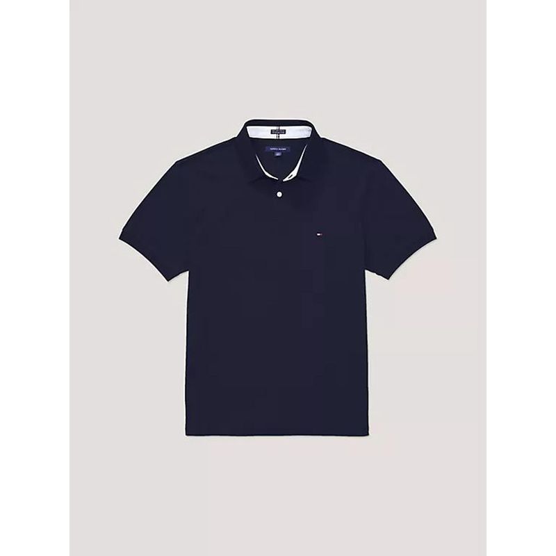 TOMMY HILFIGER - Polo azul elastico clasico de corte regular - Adaptive Tommy Hilfiger