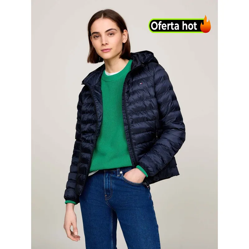 TOMMY HILFIGER - Chaqueta azul acolchada con logo bordado Tommy Hilfiger