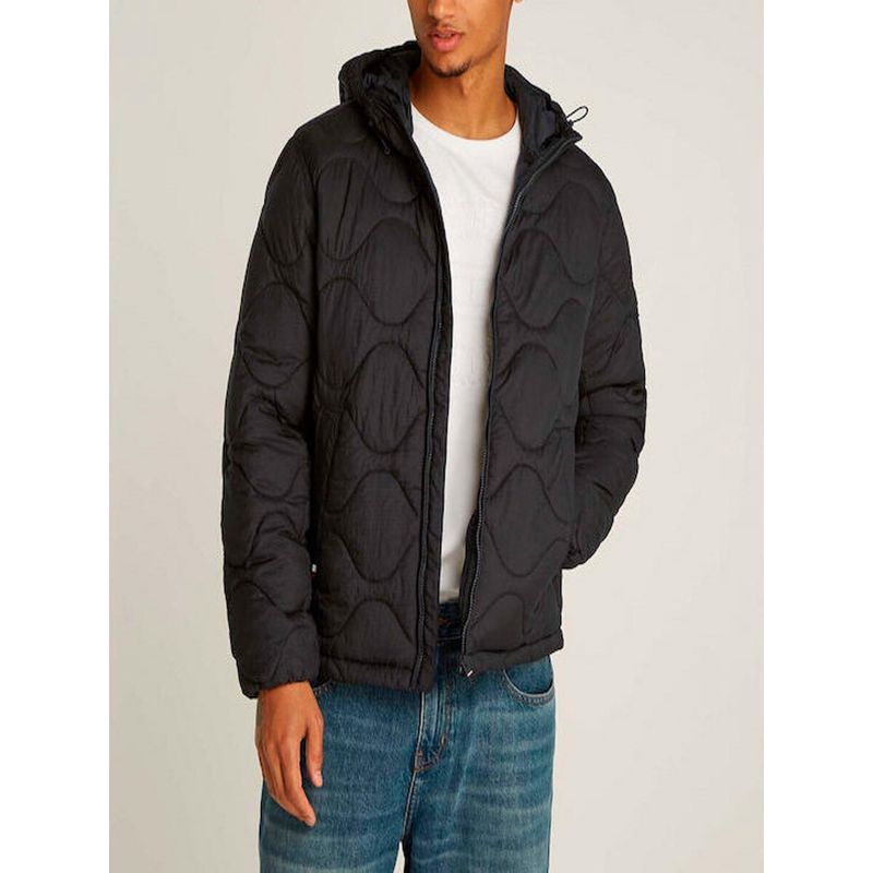 TOMMY HILFIGER - Chaqueta negra acochada con aislamiento térmico Tommy Hilfiger