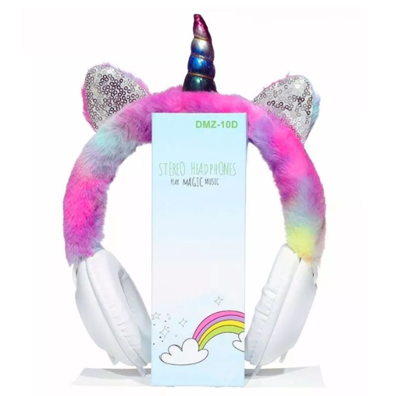 ONE PIXEL - Diadema Audífonos Peluche Gato Unicornio