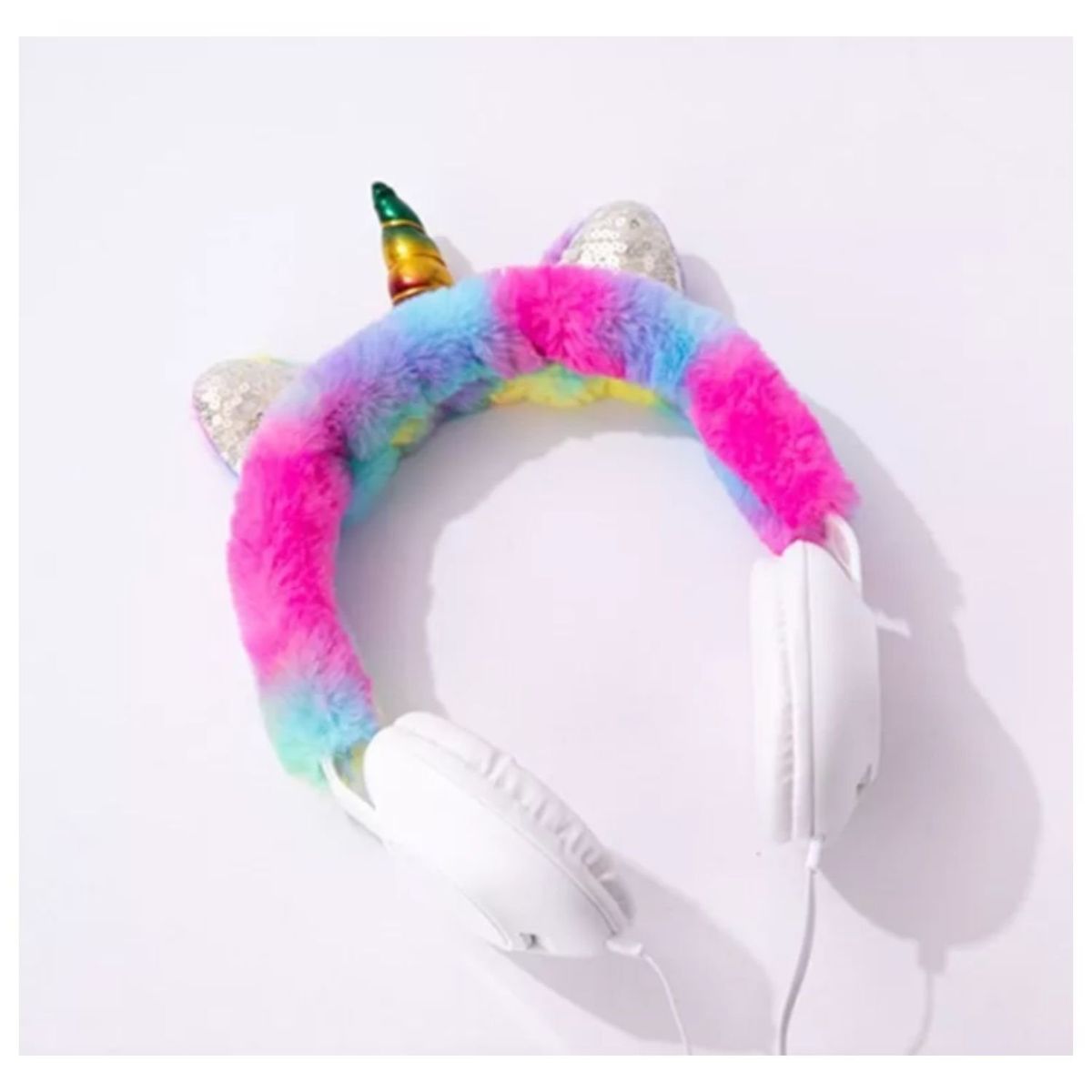ONE PIXEL - Diadema Audífonos Peluche Gato Unicornio