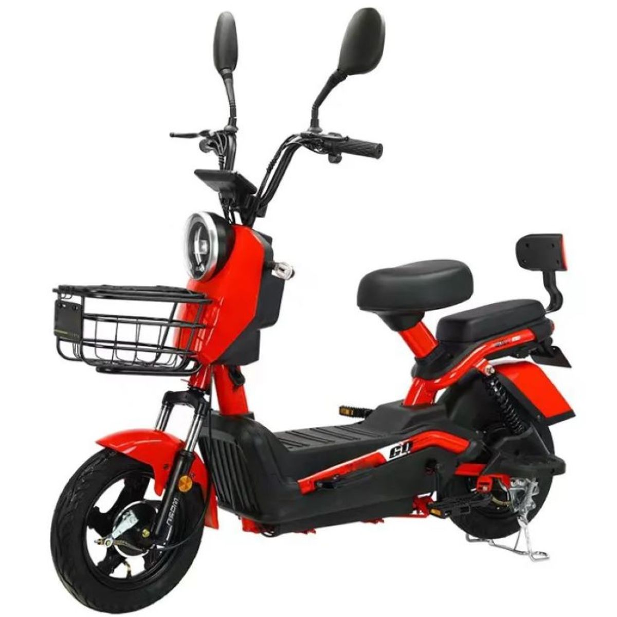 ZHOPI CO - Bicicleta Electrica 350w A 800 W Rojo Con Amortiguacion