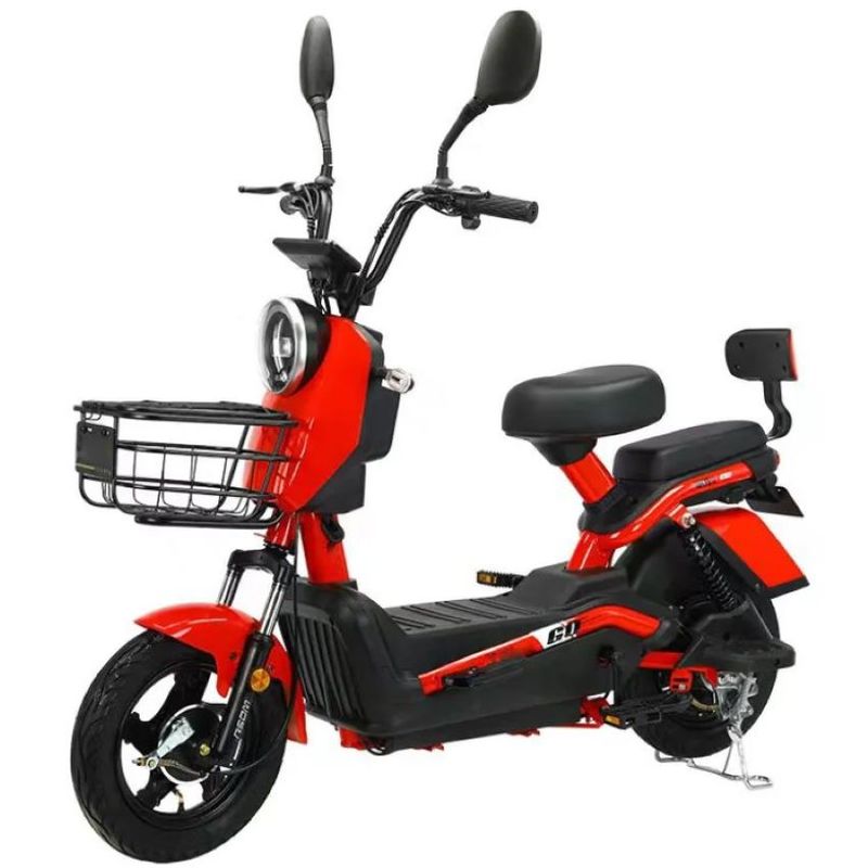 GENERICO - Bicicleta Electrica 350w A 800 W Rojo Con Amortiguacion