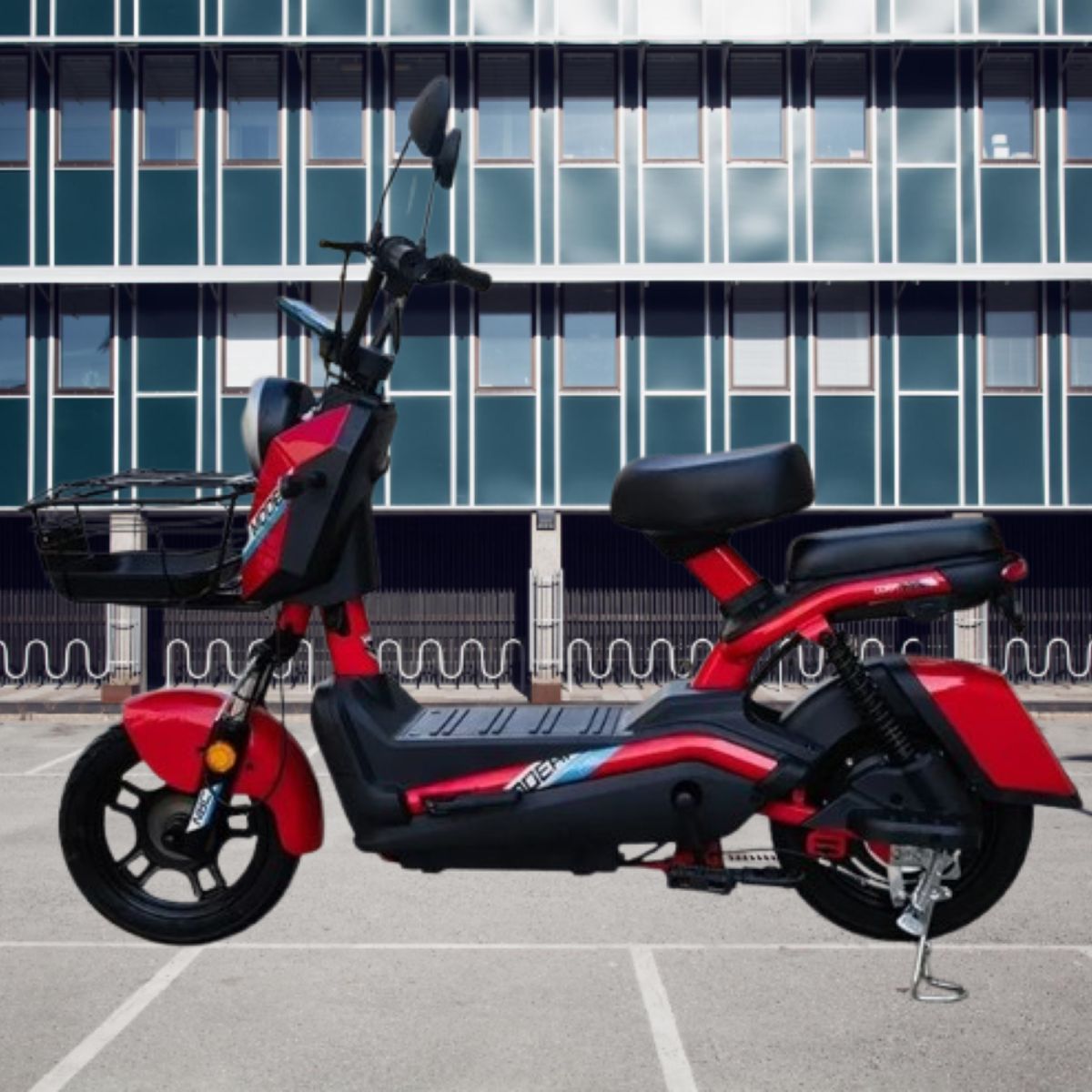 ZHOPI CO - Bicicleta Electrica 350w A 800 W Rojo Con Amortiguacion