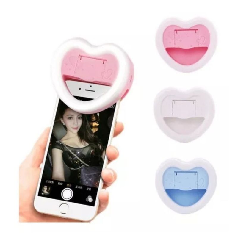 GENERICO - Aro de Luz Led Para Celular en Forma de Corazón Selfies