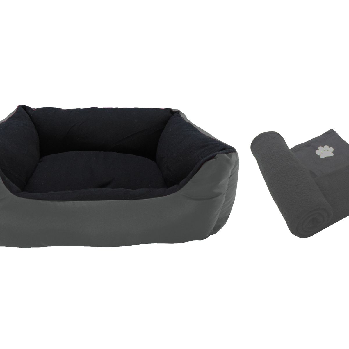 HALLY PET - Cama Grande Impermeable con cojin lavable + cobija grande