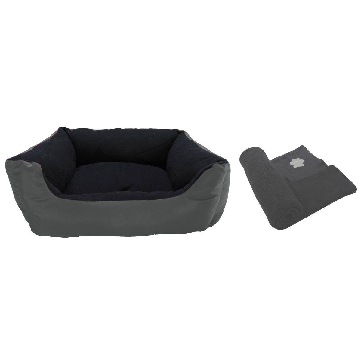 HALLY PET - Cama Grande Impermeable con cojin lavable + cobija grande