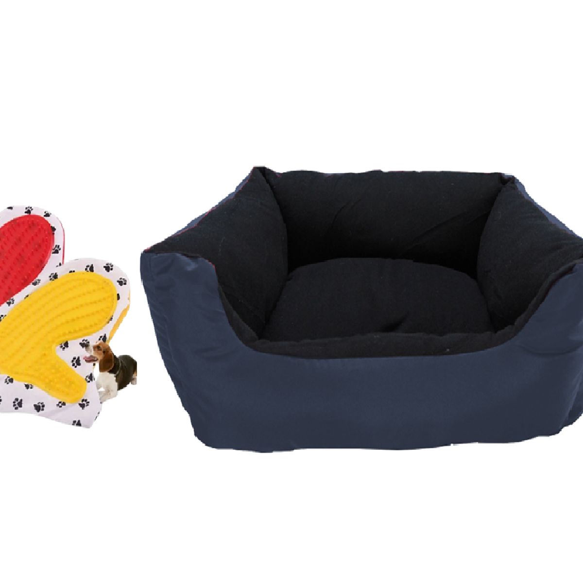 HALLY PET - Cama Gigante con cojin lavable + guante cepillo
