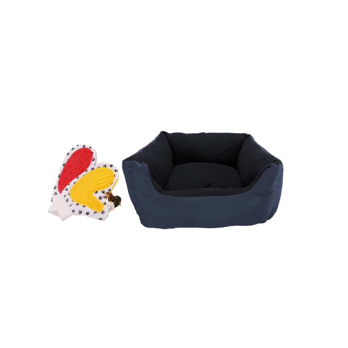 HALLY PET - Cama Gigante con cojin lavable + guante cepillo