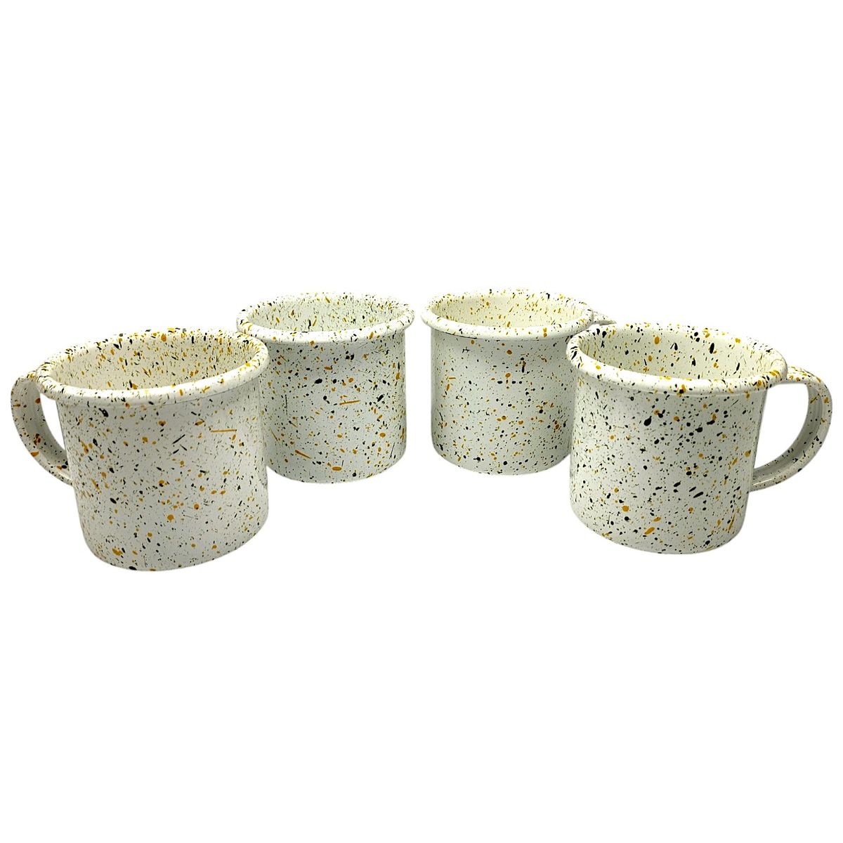 MACUIRA - Set x 4 Taza Esmaltada 13 Onzas 390 ml Lluvia Color