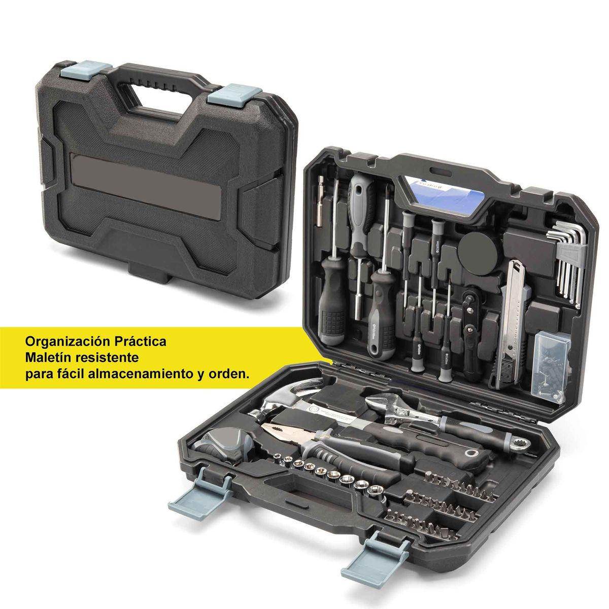 ENERGY PLUS - Kit de Herramientas 100 Pzas con Maletín para Hogar y Taller
