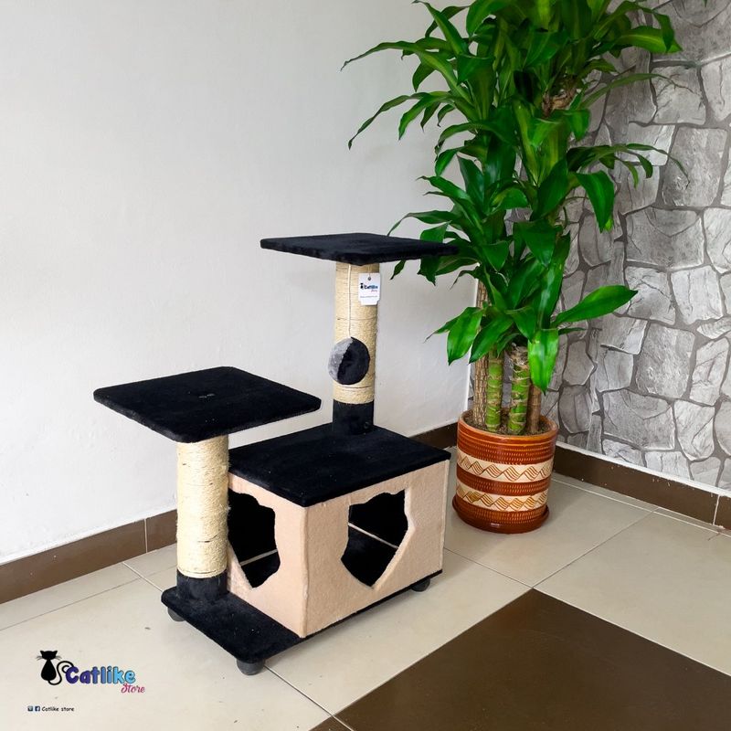 CATLIKE - Gimnasio Para Gatos Ref Apolo Beige Negro + Obsequio