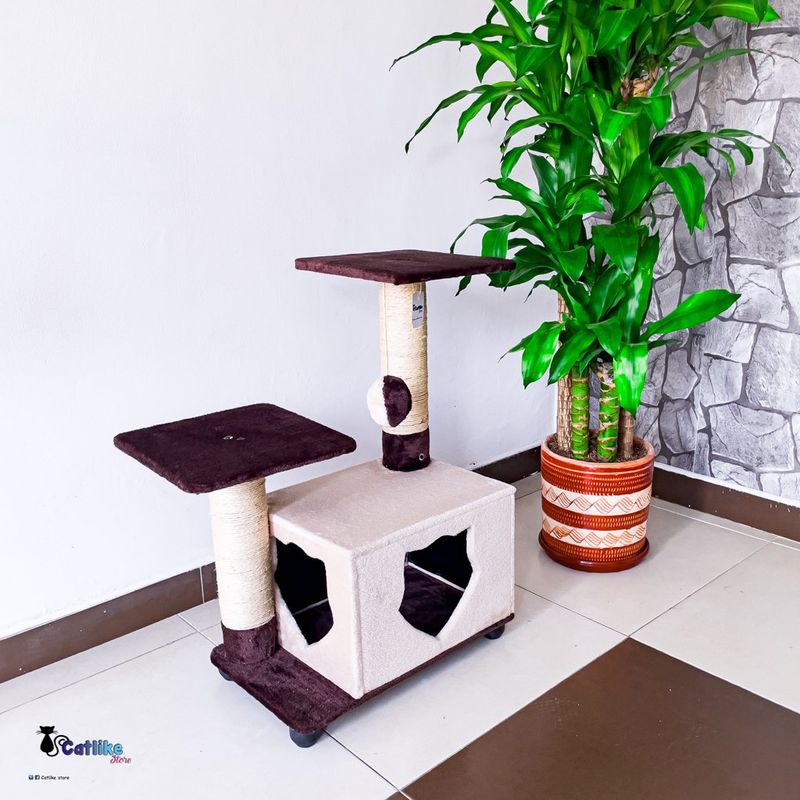 CATLIKE - Gimnasio Para Gatos Ref Apolo Beige Café  + Obsequio