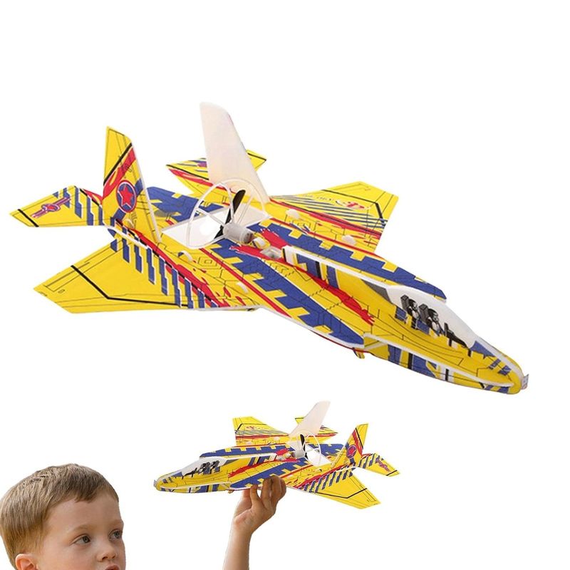 GENERAL - Avion Armable Juguete Planeador YJ035 Carga USB Amarillo