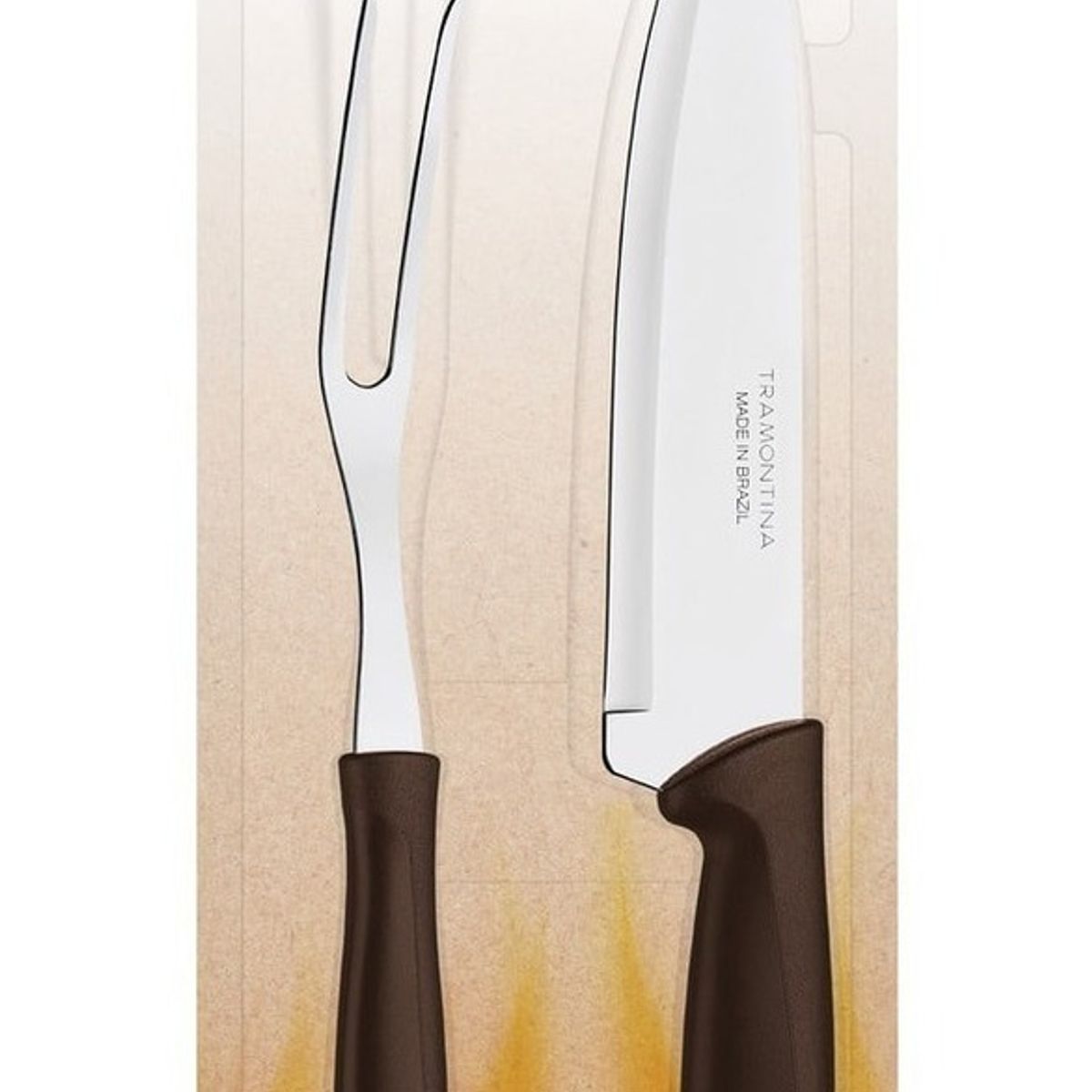 TRAMONTINA - Juego Tenedor Trinchante + Cuchillo Para Chef 7 Tramontina