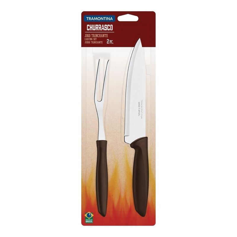 TRAMONTINA - Juego Tenedor Trinchante + Cuchillo Para Chef 7 Tramontina