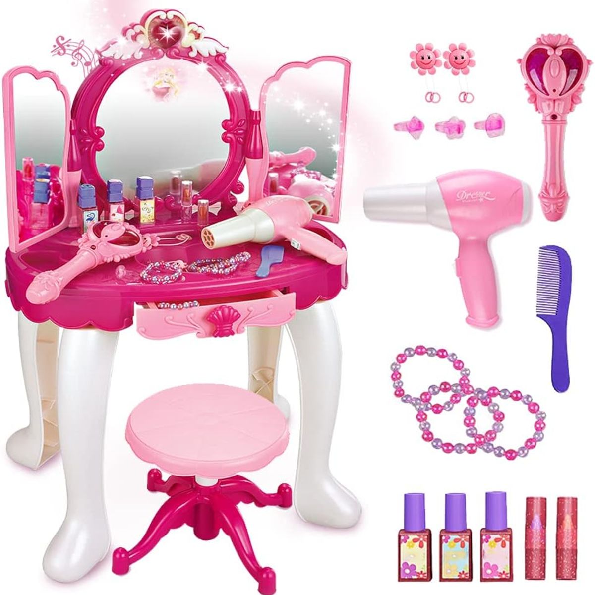 JON DI GROUP SAS - Tocador Niñas Juguete Interactivo de Luces Sonidos Accesorio