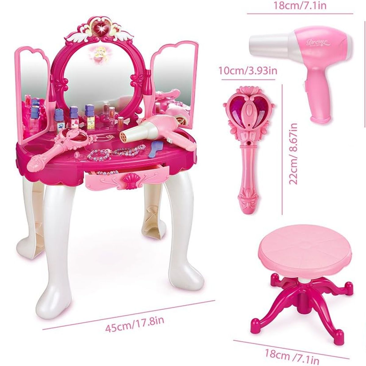 JON DI GROUP SAS - Tocador Niñas Juguete Interactivo de Luces Sonidos Accesorio