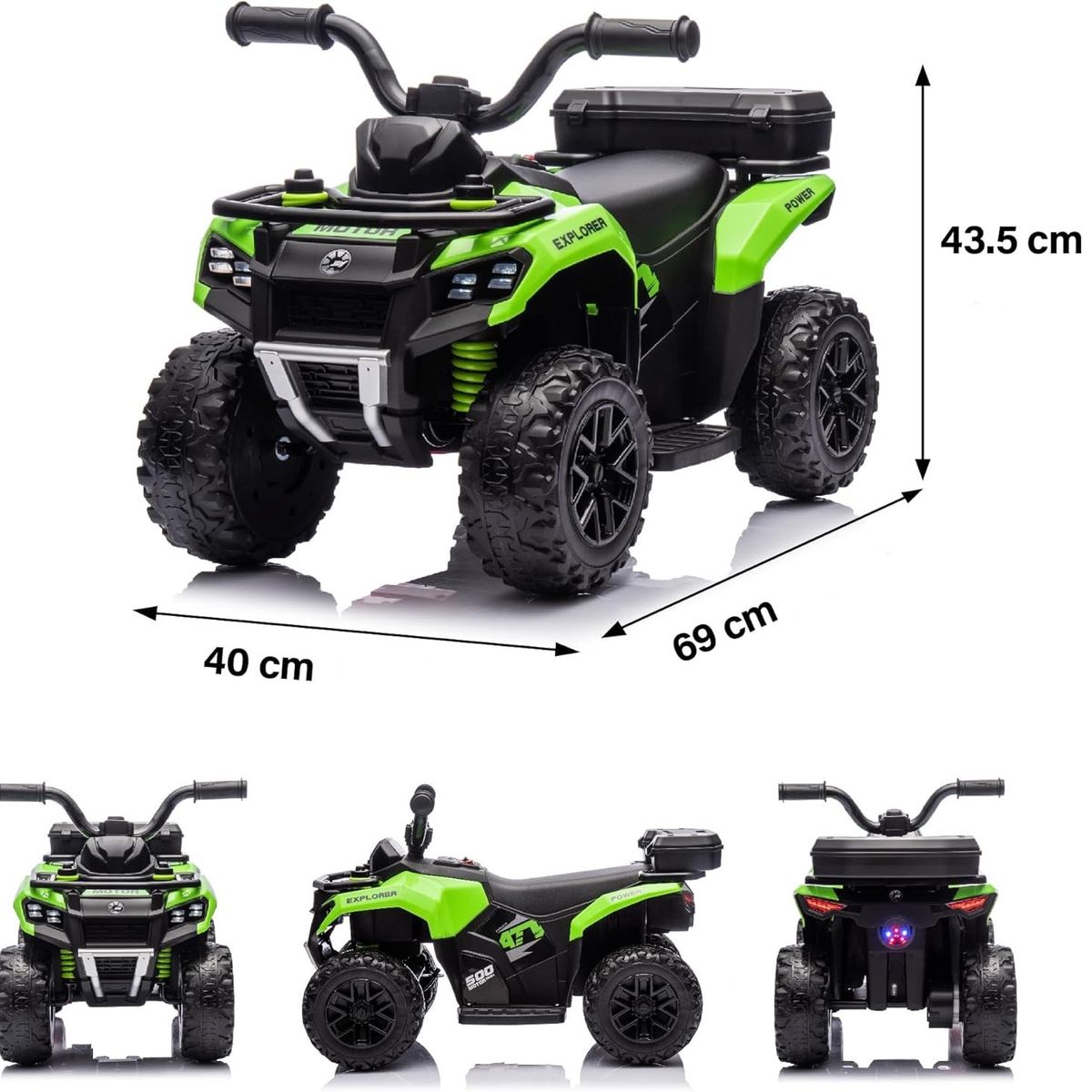 GENERICO - Moto CuatriMoto Batería Eléctrica Control Turbinas Verde