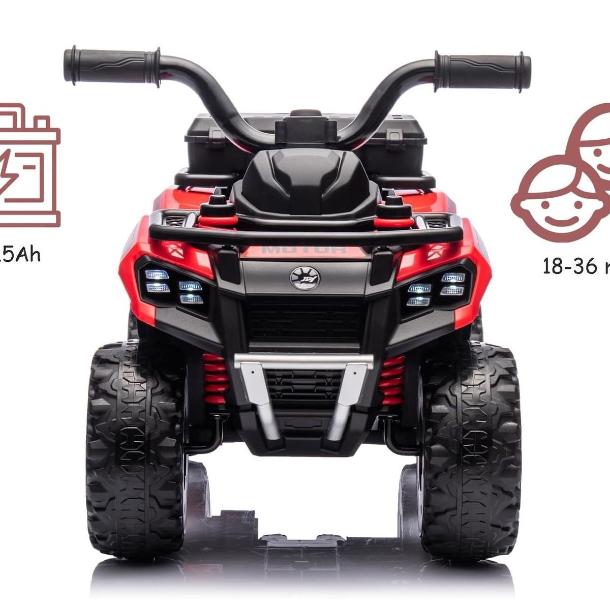 GENERICO - Moto CuatriMoto Bebes Eléctrica Control Turbinas ROJA