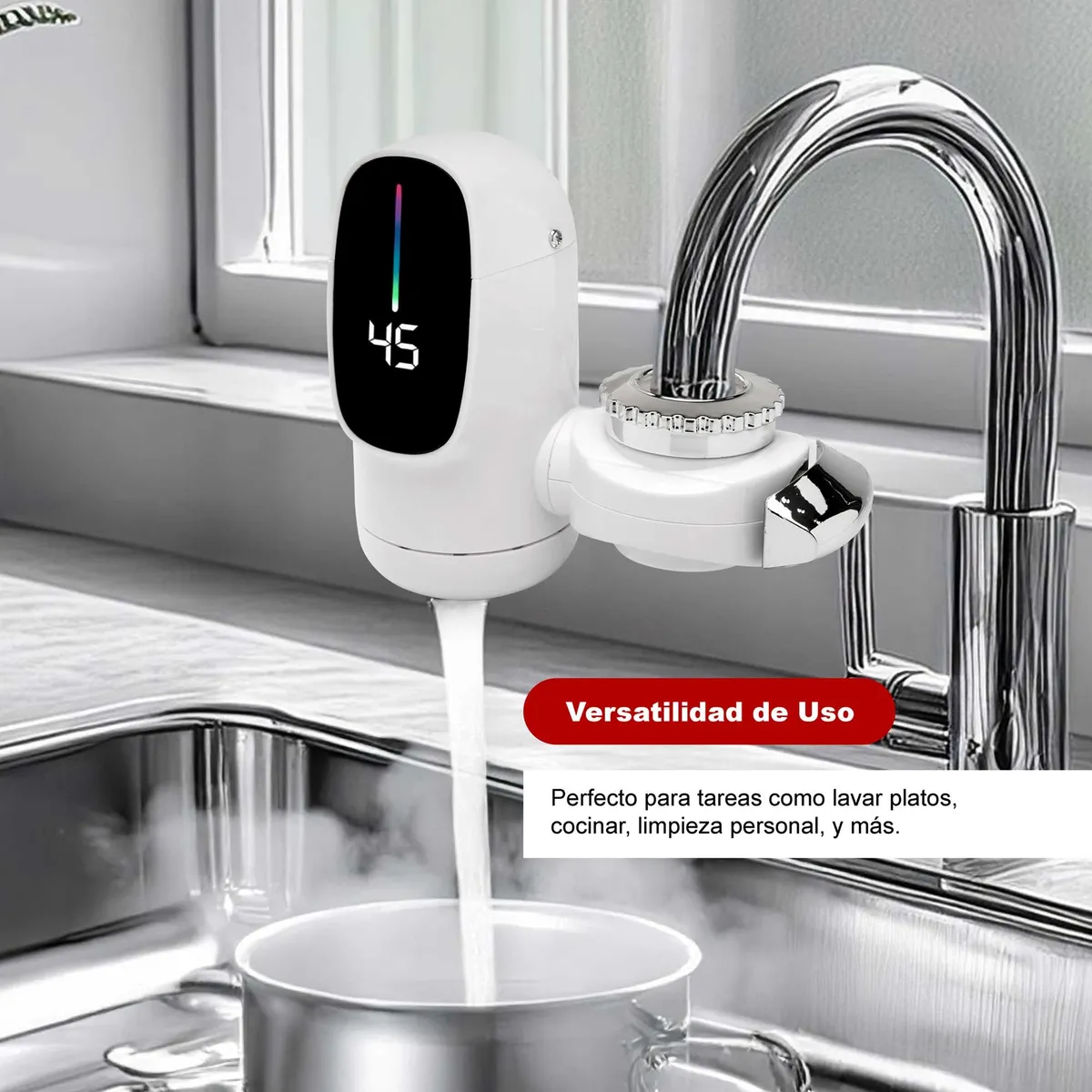 CHEF MASTER - Calentador Agua Eléctrico para Grifos Lavamanos