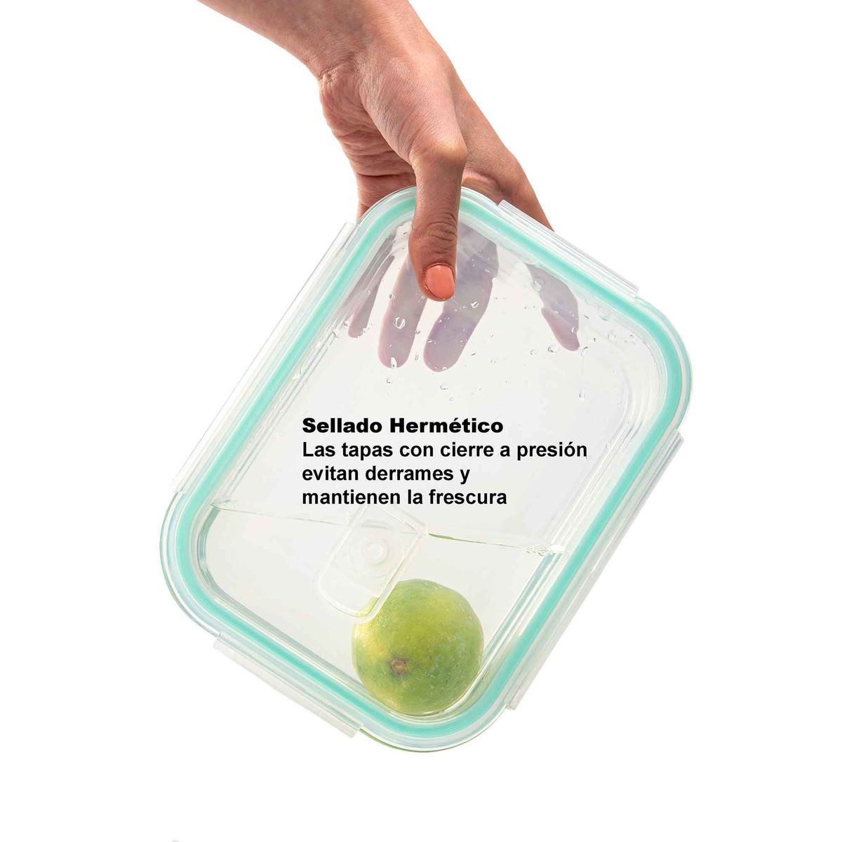 CHEF MASTER - Set de 4 Refractarias en Vidrio Tapa Hermética, Porta Comida.