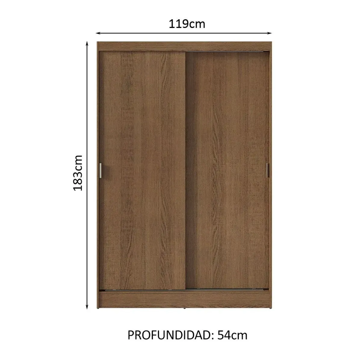 MADESA - Closet Max 2 Puertas Corredizas 2 Cajones Marrón 183 cm x 119 cm x 54 cm