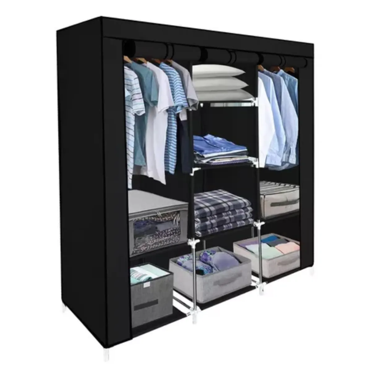 GENERICO - Armario organizador en tela 3 cuerpos 88130