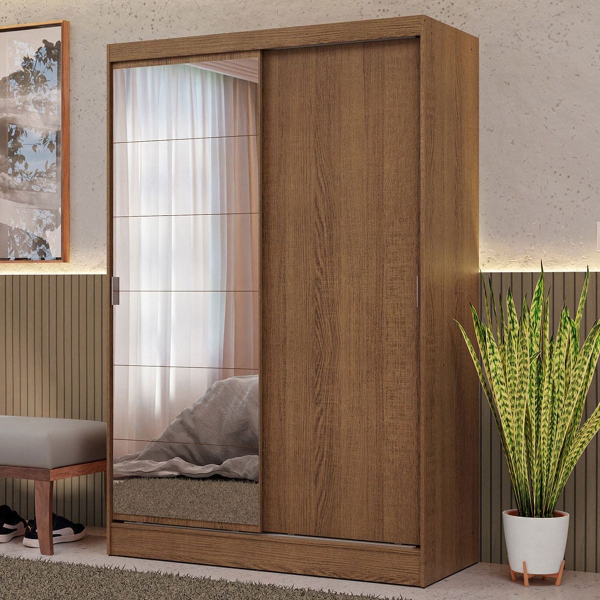 MADESA - Closet Max 2 Puertas Corredizas 1 Espejo