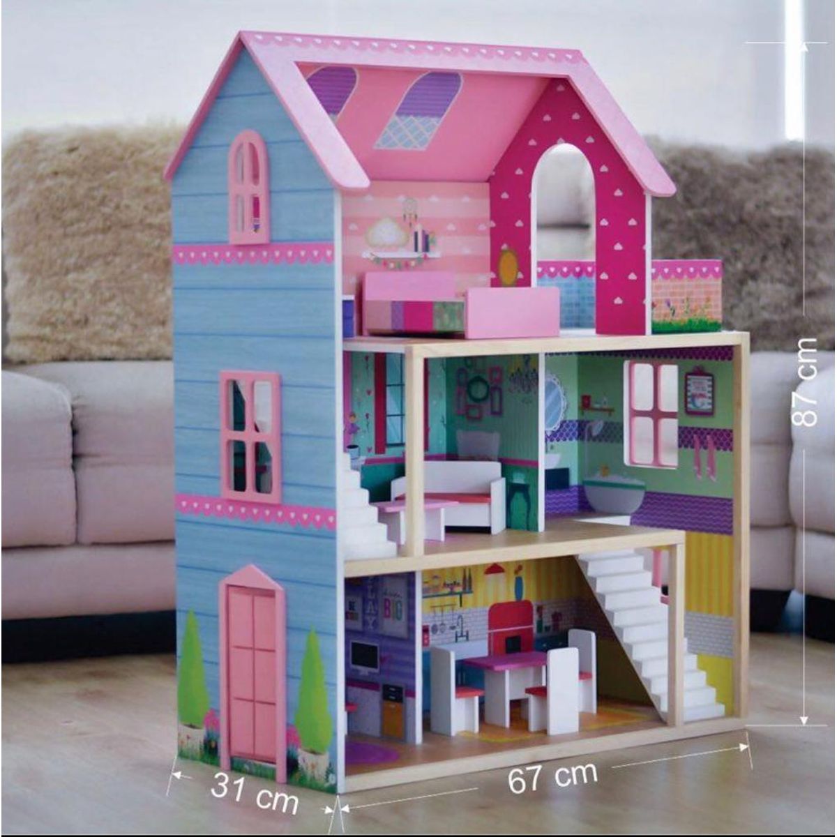 GENERICO - CASITA DE MUÑECAS EN MADERA