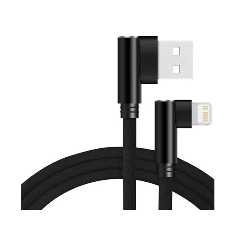 GENERICO - Cable De Carga Rapida USB-A a Lightning Doble Codo De 90°