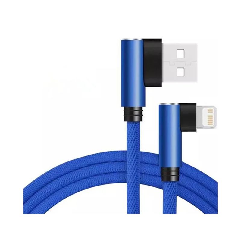 GENERICO - Cable De Carga Rapida USB-A a Lightning Doble Codo De 90°