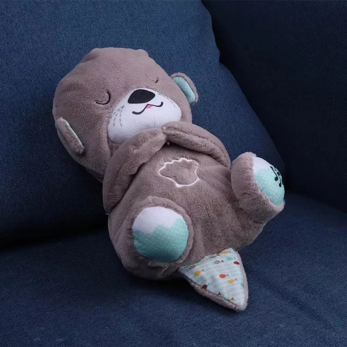 MILOPTS - Juguete Peluche Nutria que Respira y Alumbra Musical Gris