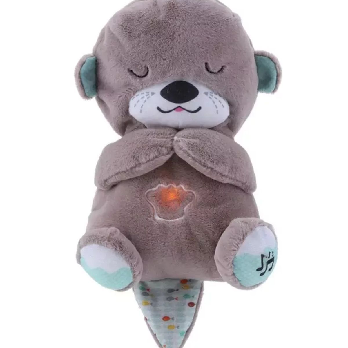 MILOPTS - Juguete Peluche Nutria que Respira y Alumbra Musical Gris