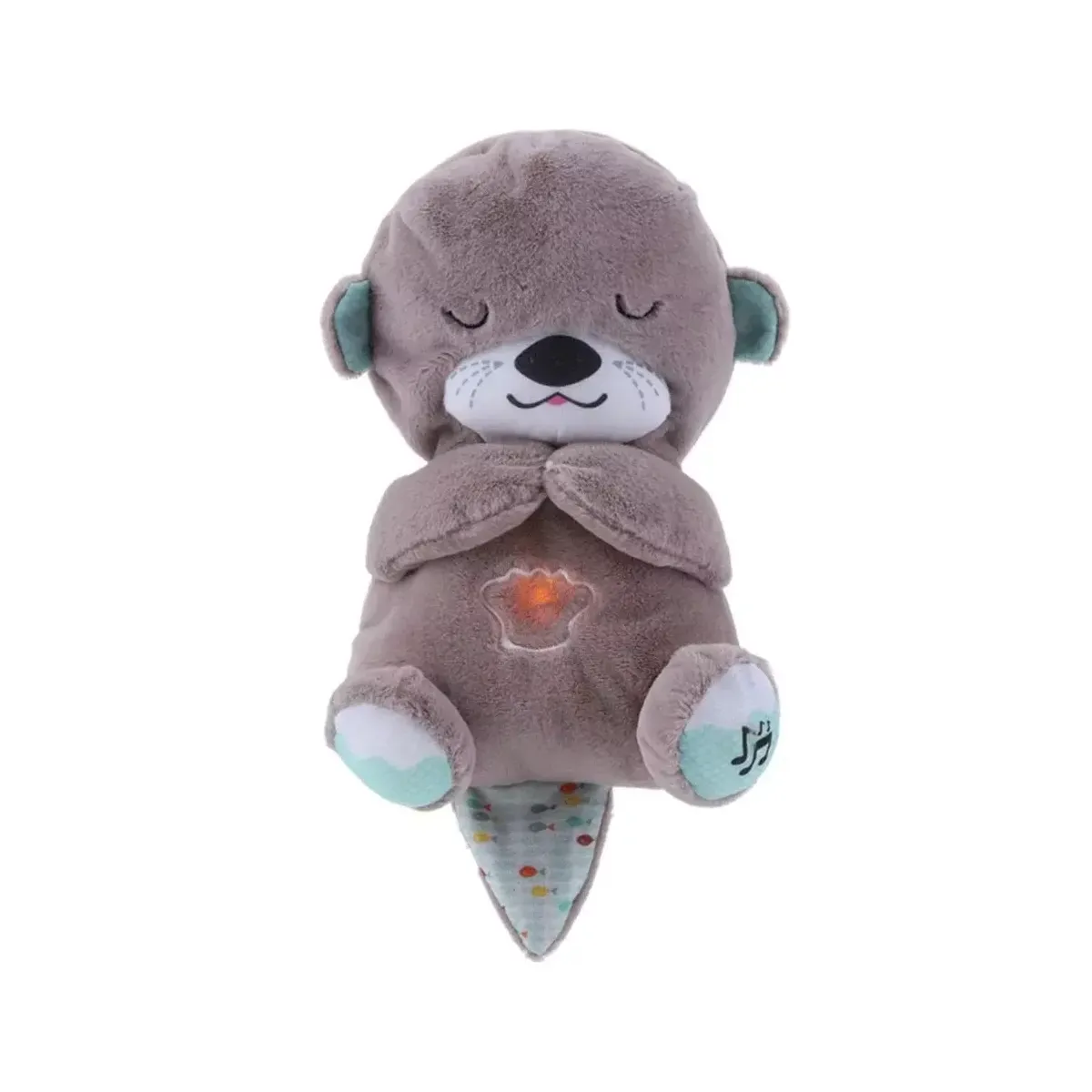 MILOPTS - Juguete Peluche Nutria que Respira y Alumbra Musical Gris