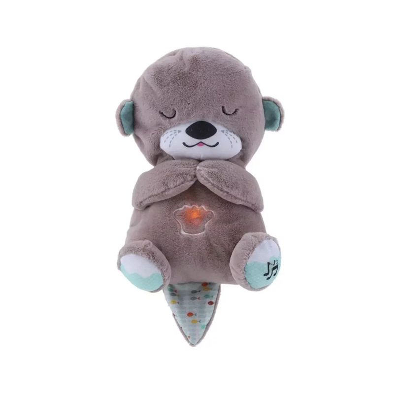 MILOPTS - Juguete Peluche Nutria que Respira y Alumbra Musical Gris