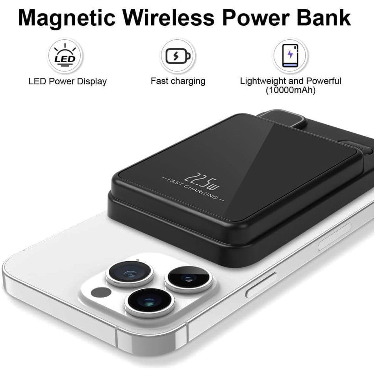 GENERICO - Power Bank Magnético Banco Energía Inalámbrico 10.000 Mah